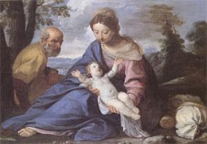 Simone Cantarini,Called Il Pesarese Rest on the Flight into Egypt (mk05) Germany oil painting art